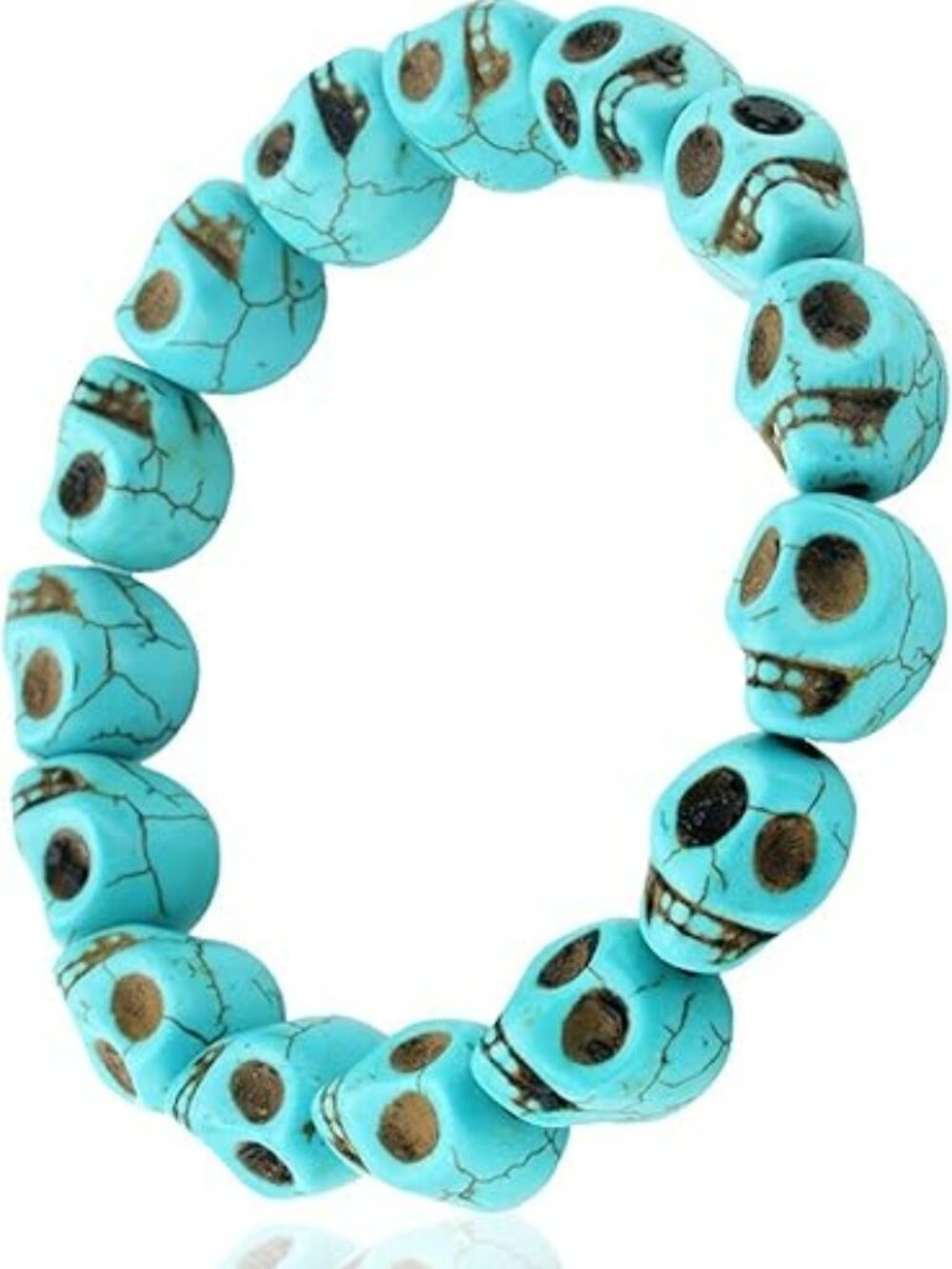 Turquoise Skull Bracelet Skeleton Bangle Goth Punk - NEW !!